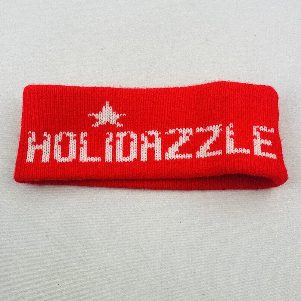 Vintage Minneapolis Holidazzle Stretch Knit‎ Headband Red Earwarmer Winter